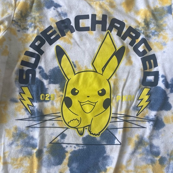 Jumping Beans Pokemon Supercharged Blue & Yellow Tie Dyed Long Sleeve Tee Size 4 - Picture 2 of 4